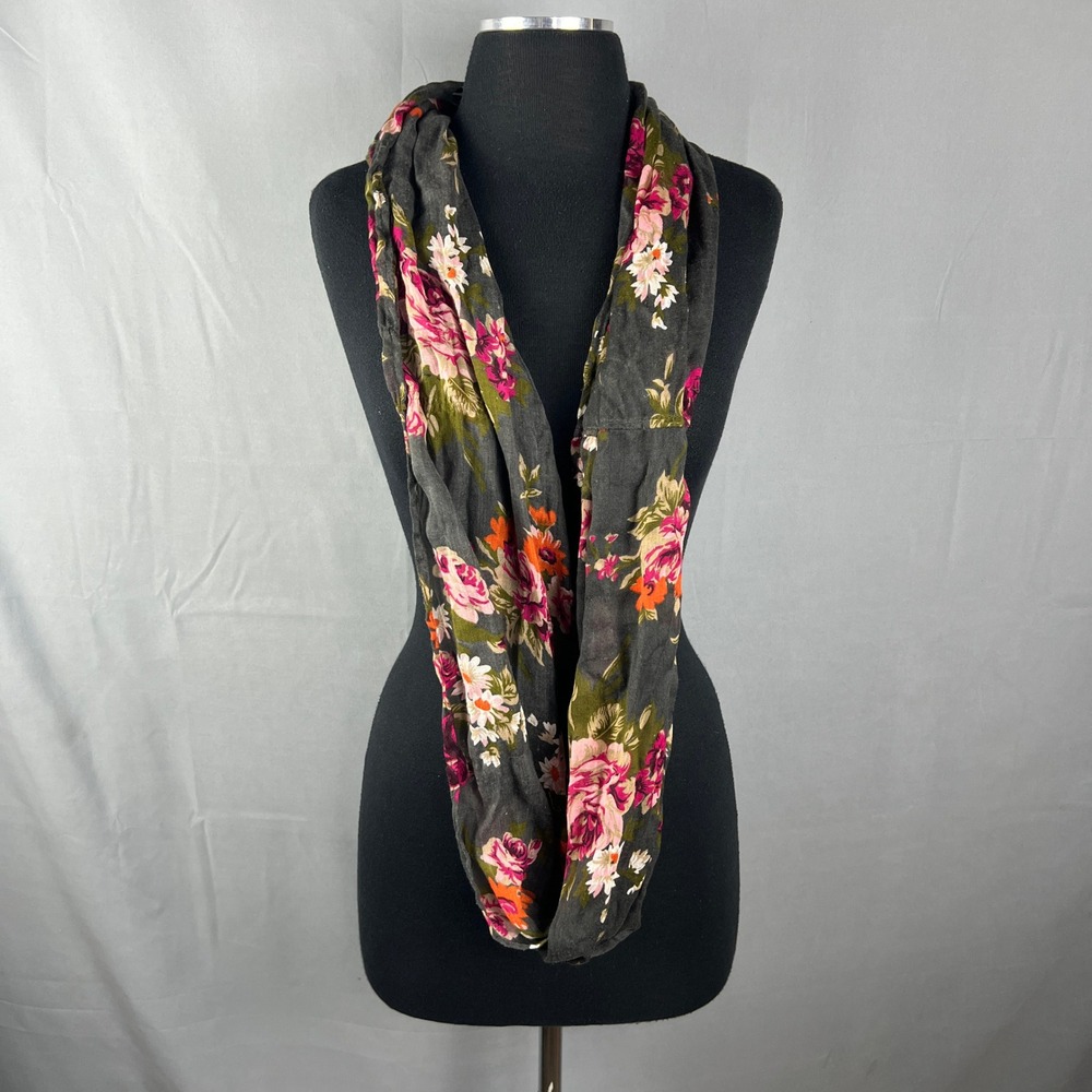 Candie's Infinity Scarf Womens One Size Multicolor Floral Lightweight Neck Wrap